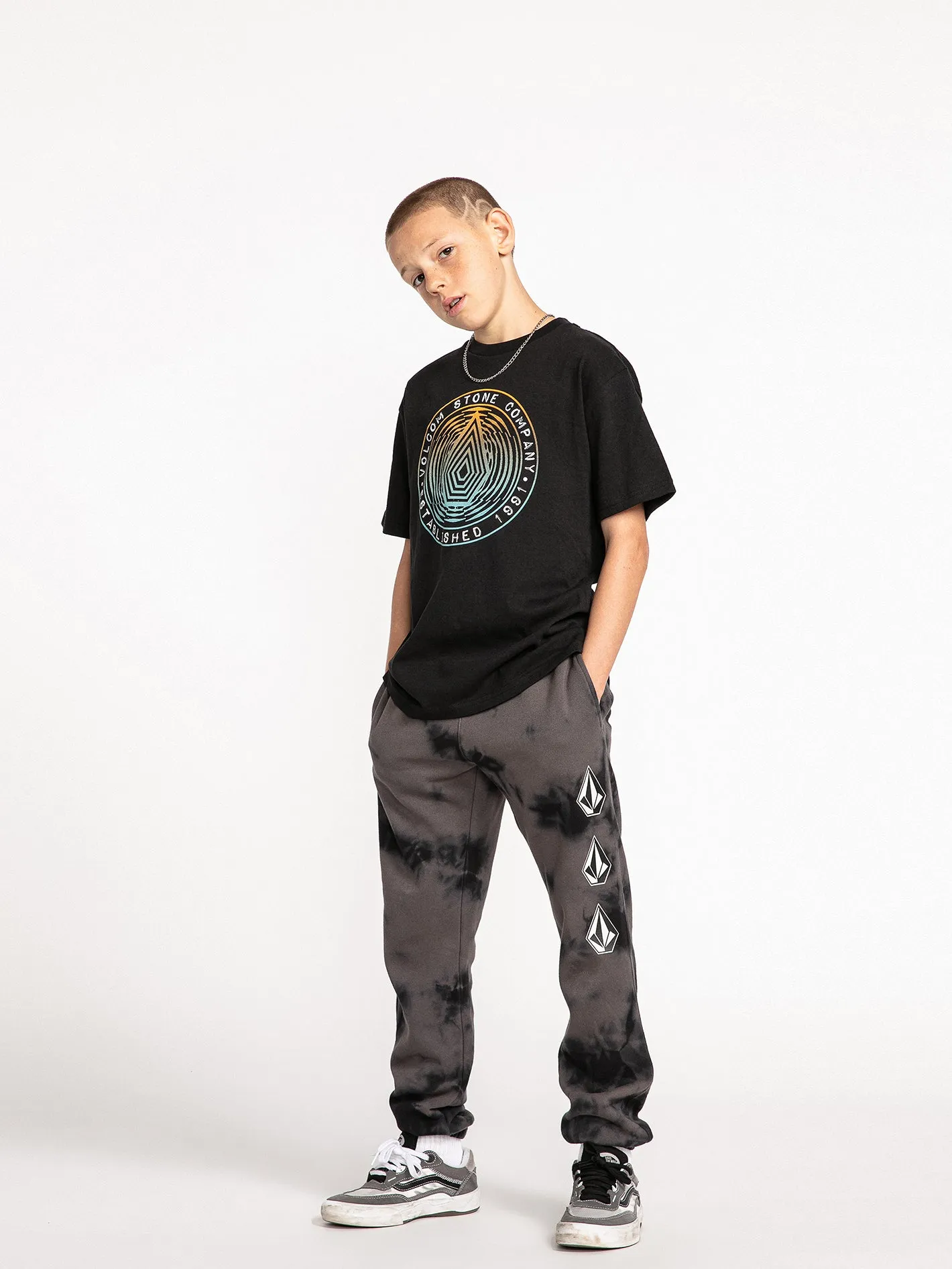 Big Boys Iconic Stone Plus Fleece Pants - Black