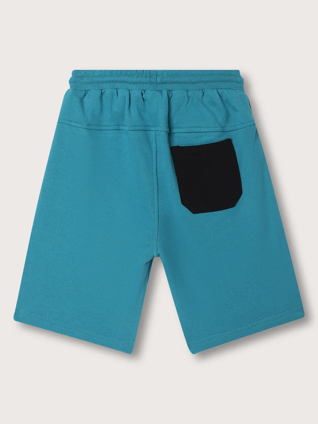 Blue Giraffe Boys Teal Solid Regular Fit Shorts