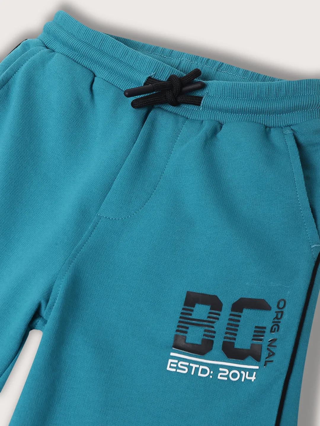 Blue Giraffe Boys Teal Solid Regular Fit Shorts