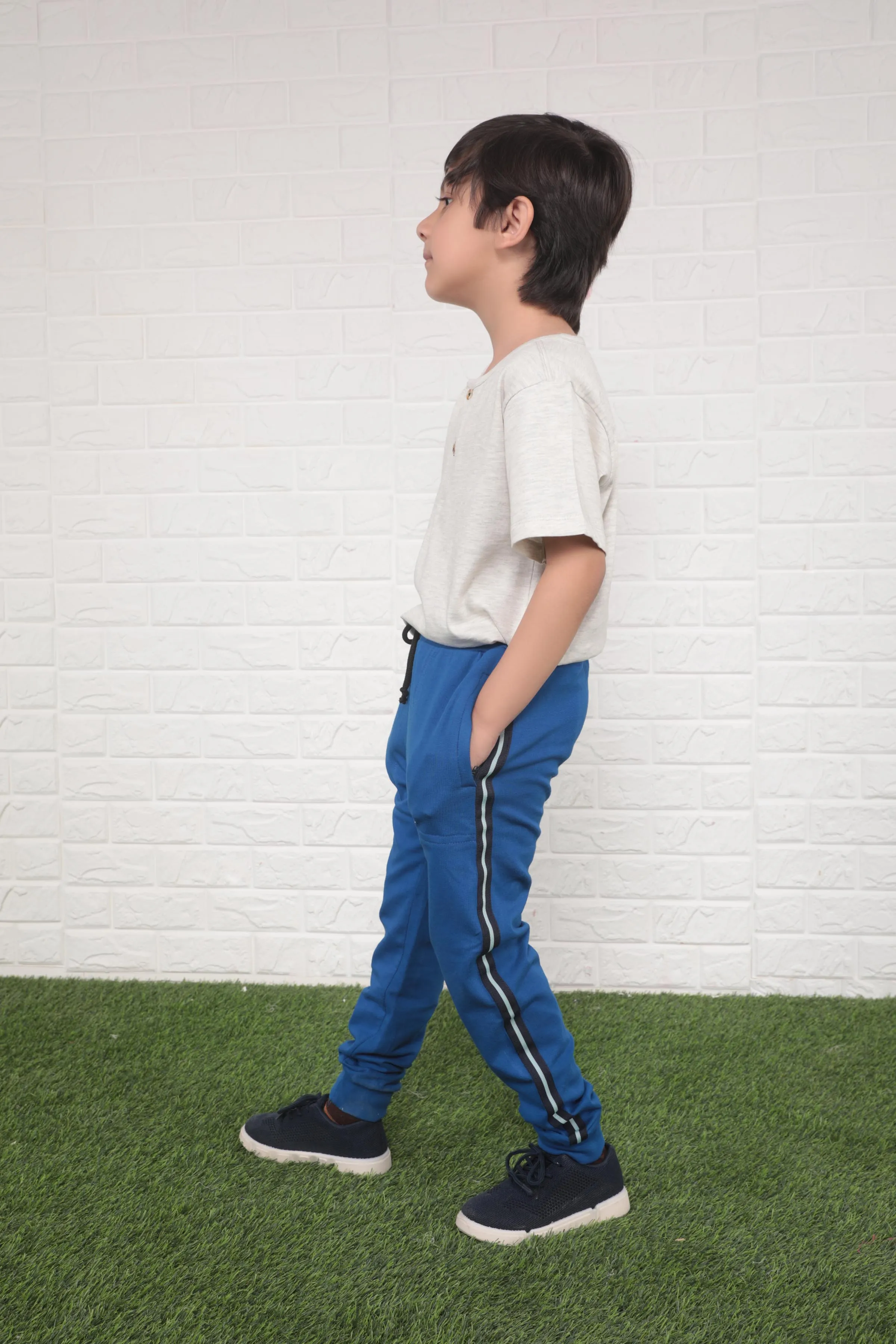 Blue Pique jogger Pants