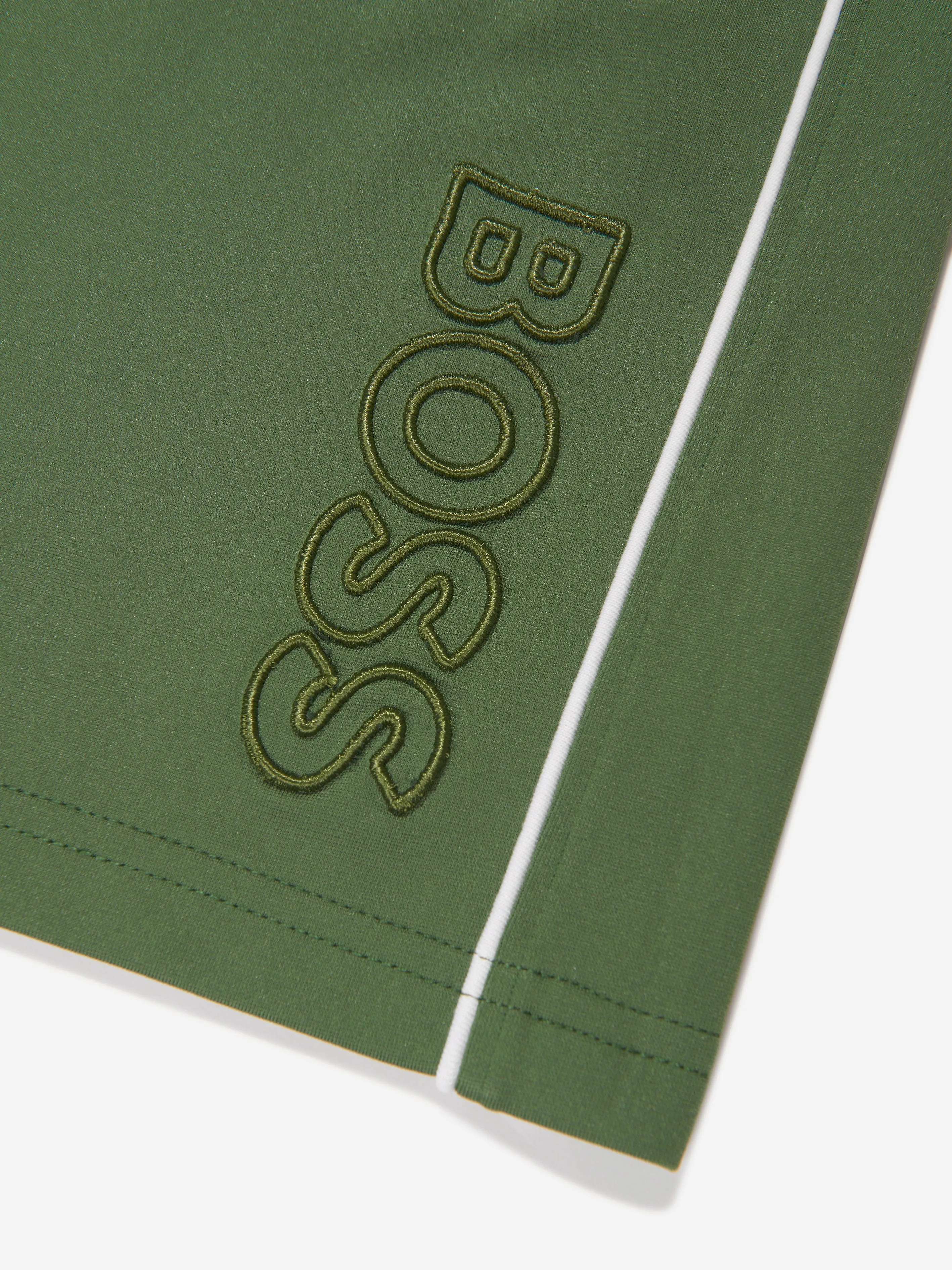 BOSS Boys Embroidered Logo Shorts in Green