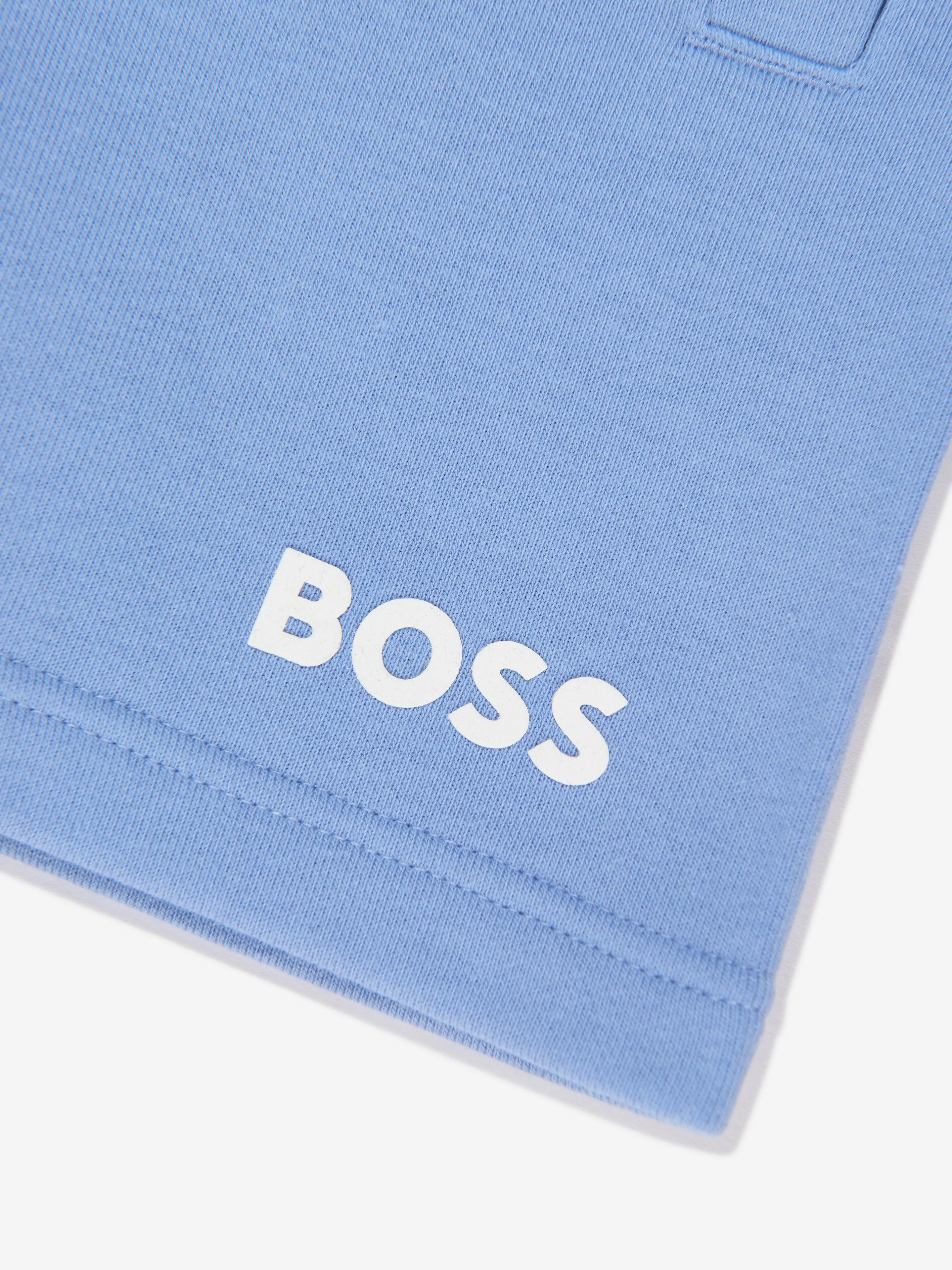 BOSS Boys Logo Sweat Shorts In Blue