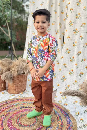 Boys Bahamas Resort Wear Set - Multi & Brown