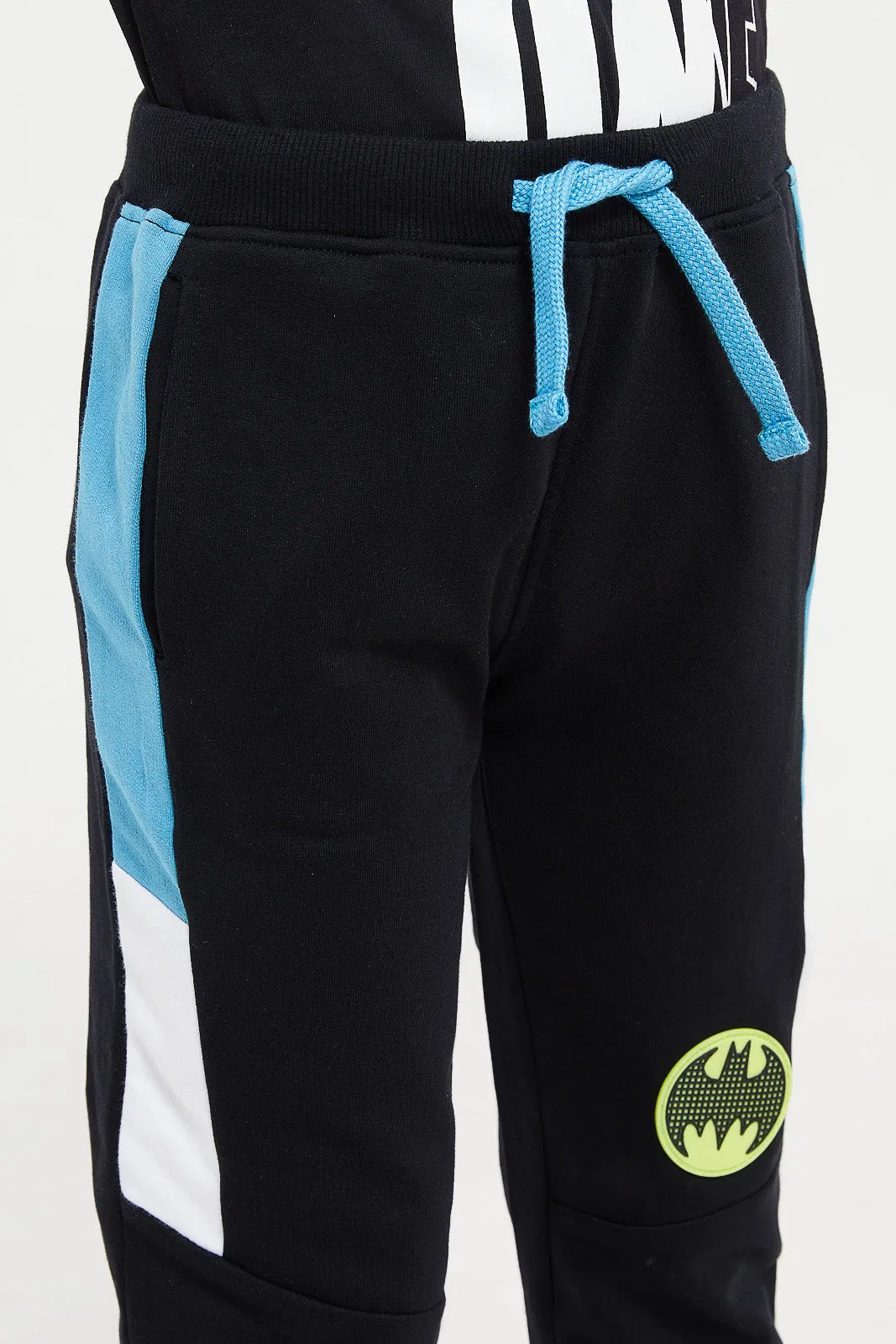 Boys Black Batman Paneled Jogger Pant