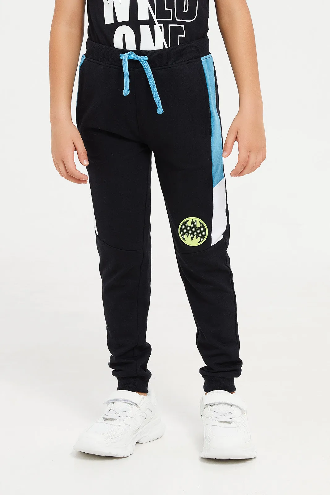 Boys Black Batman Paneled Jogger Pant