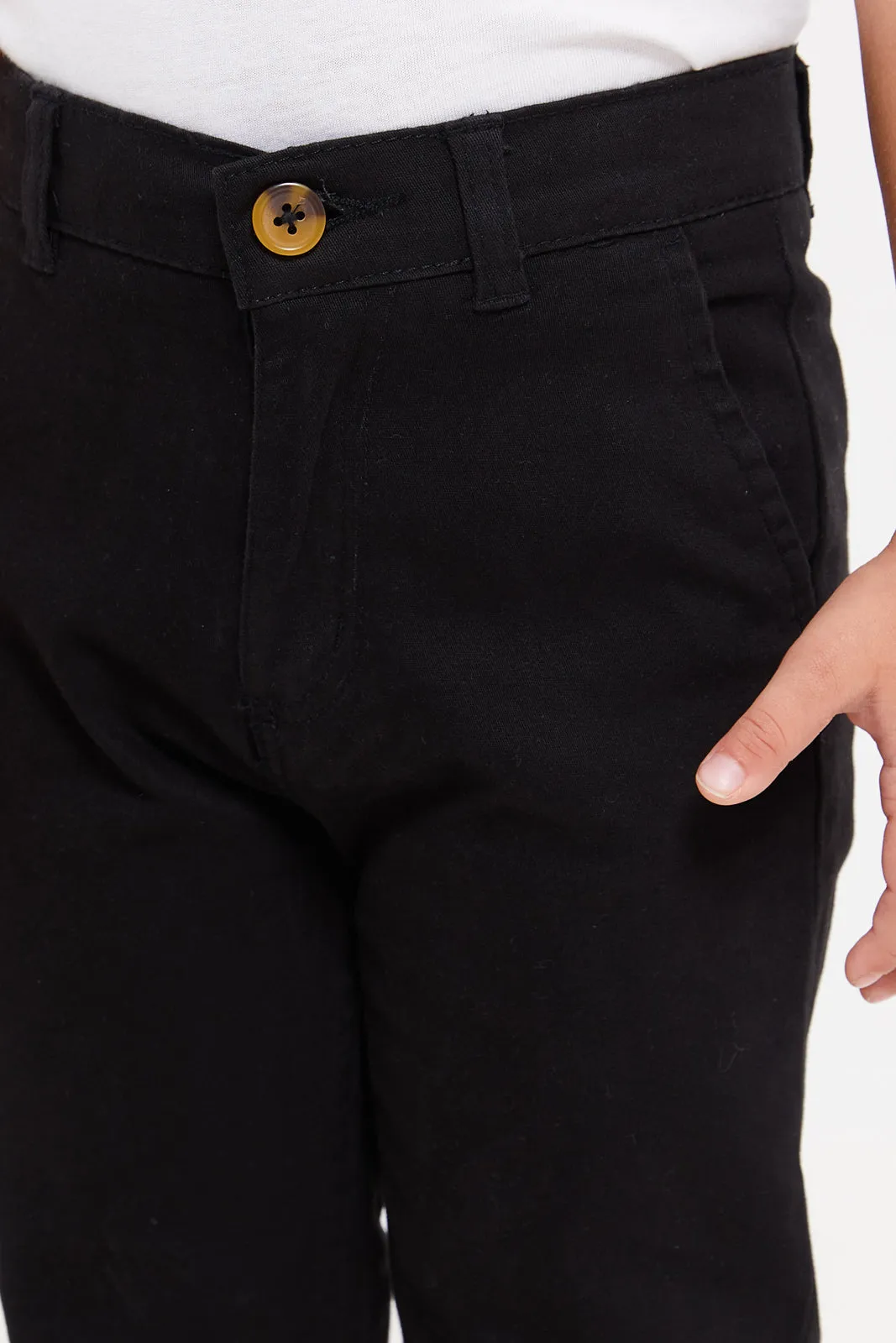 Boys Black Chino Trousers