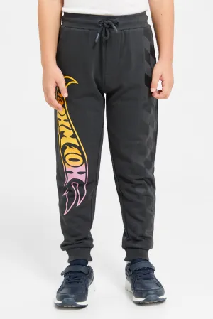 Boys Black Hot Wheels Track Pants