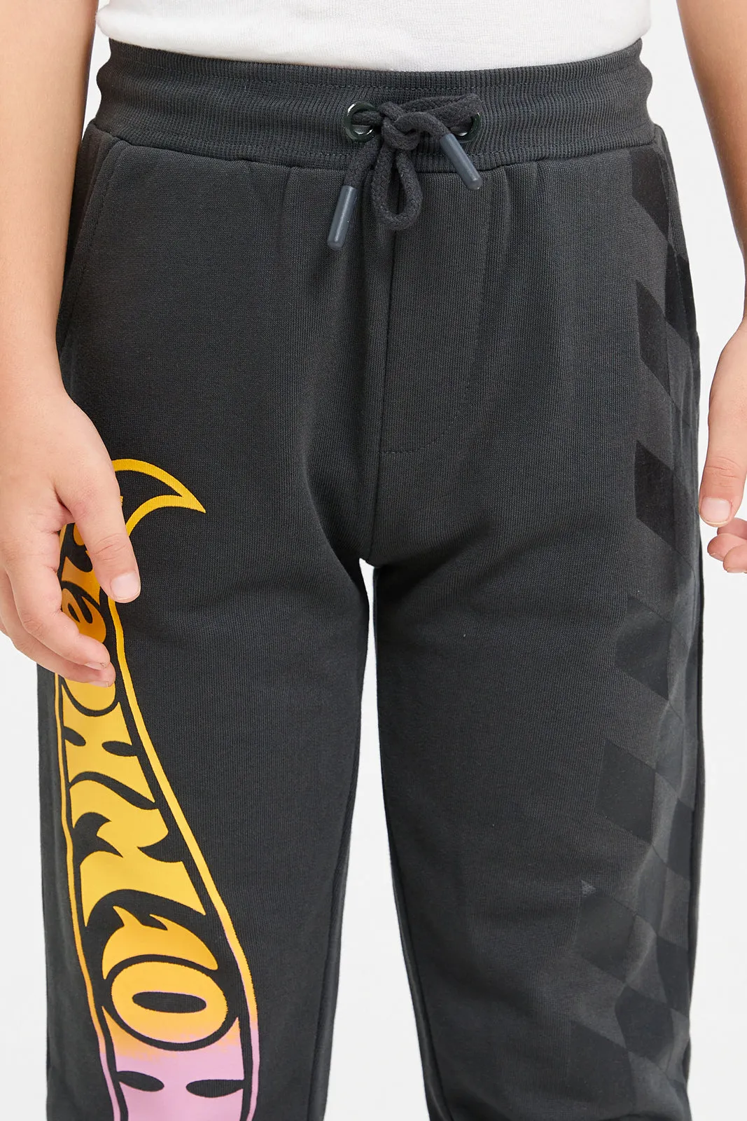 Boys Black Hot Wheels Track Pants