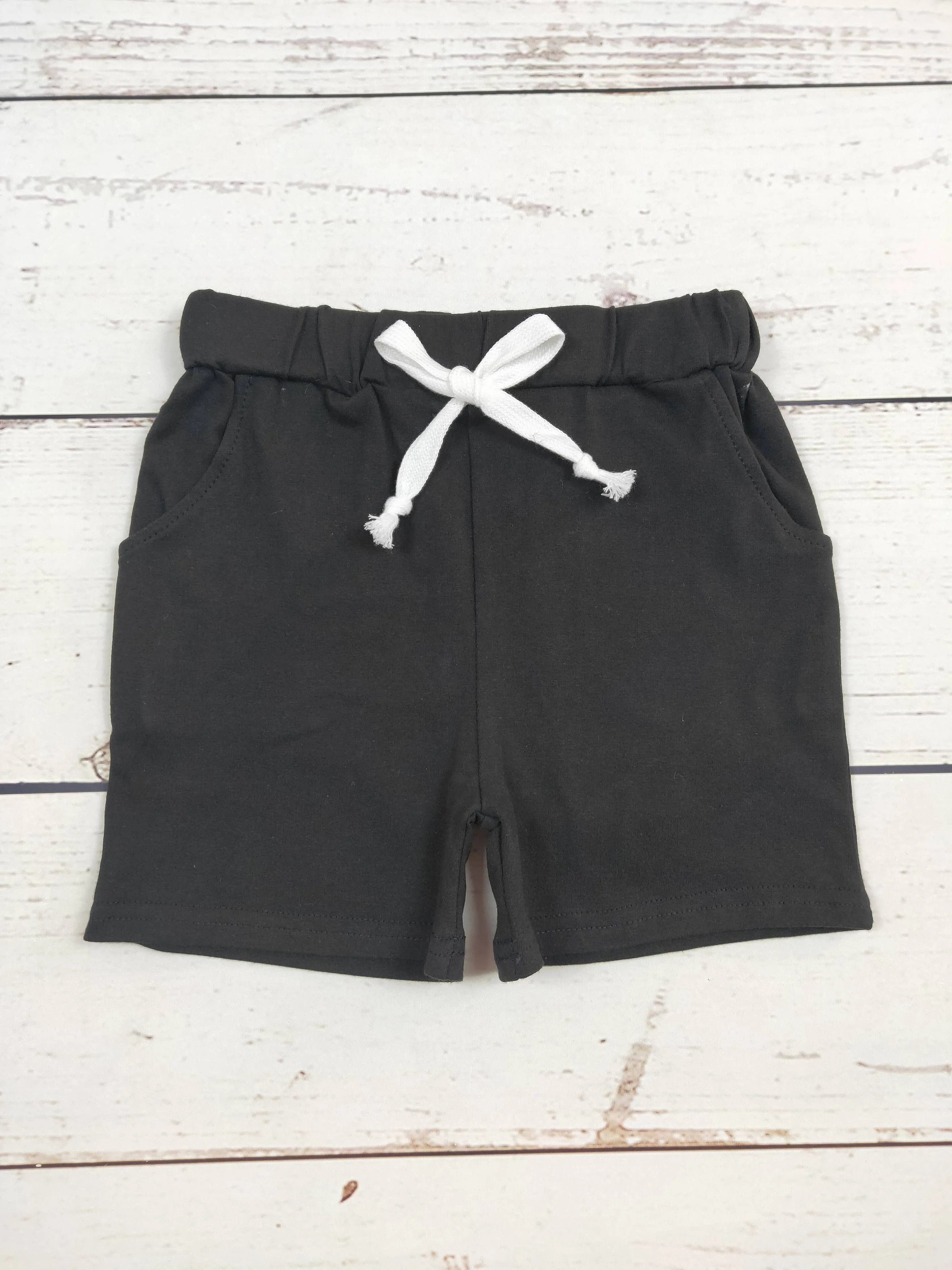 Boys Black Shorts With Pockets