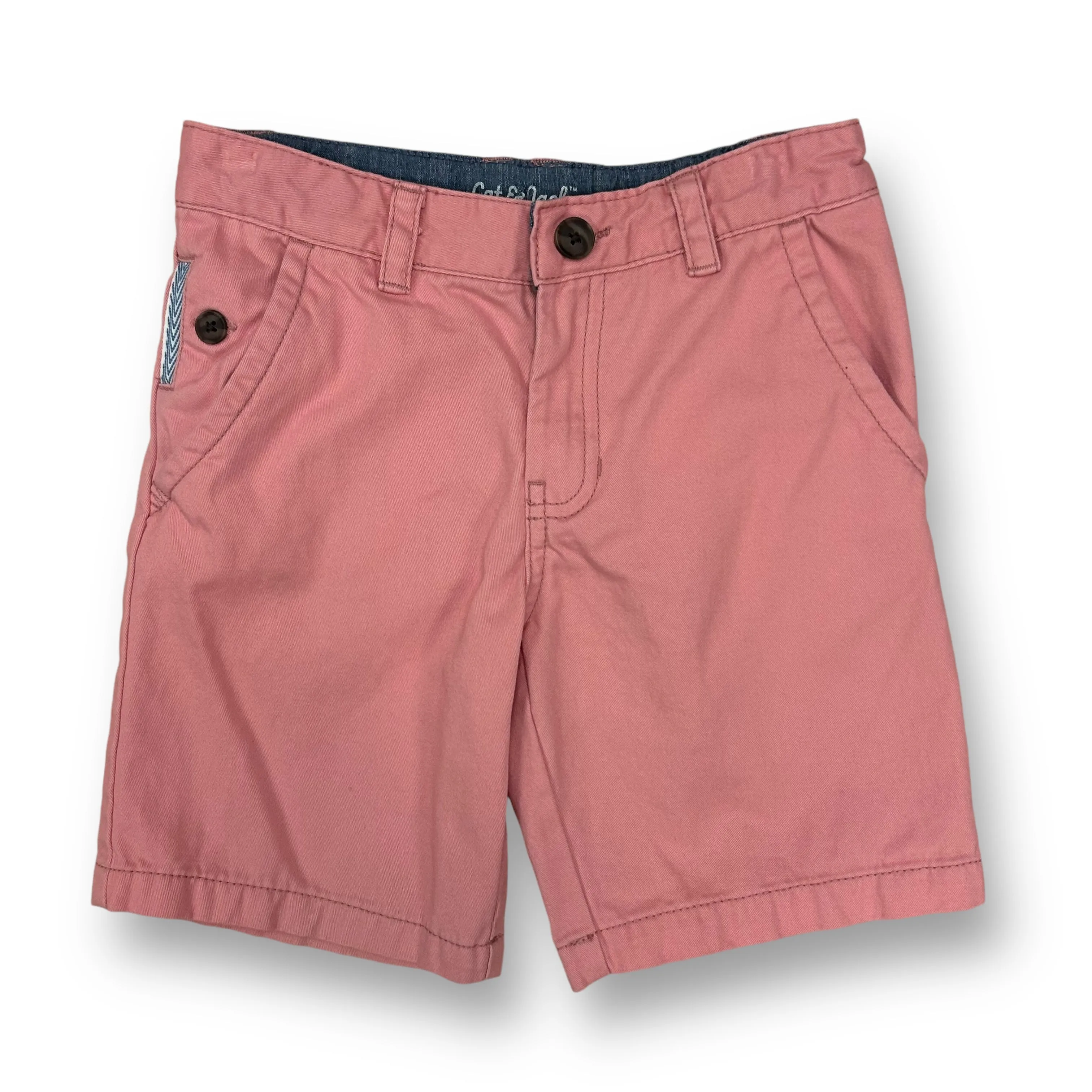 Boys Cat & Jack Size 7 Salmon Adjustable Waist Khaki Shorts