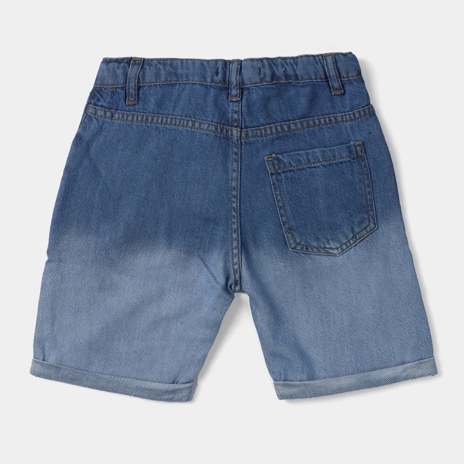 Boys Denim rigid Short Dip Dye | Mid Blue