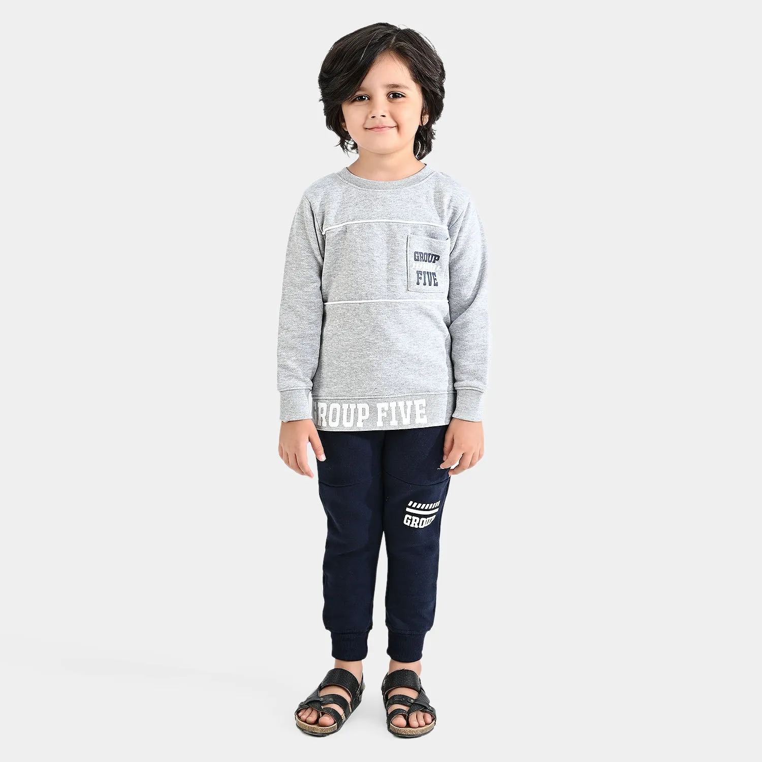 Boys Fleece 2 Piece Suit Group Five-Heather Grey