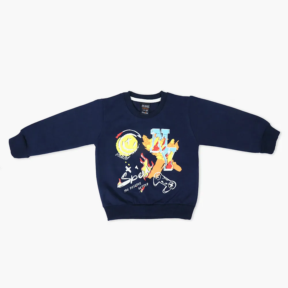 Boys Full Sleeve SweatShirt - Navy Blue