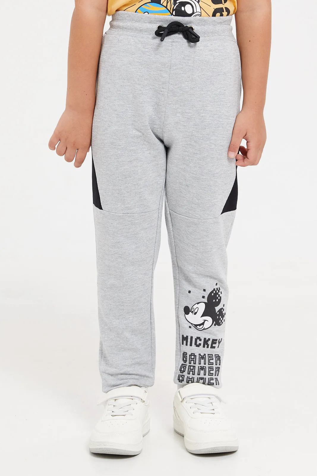 Boys Grey Mickey Mouse Track Pants