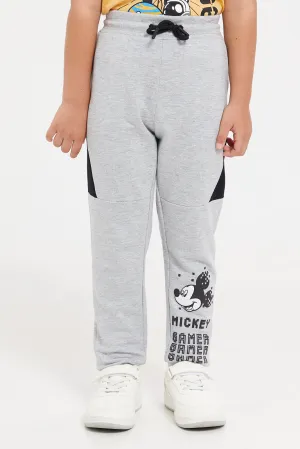 Boys Grey Mickey Mouse Track Pants