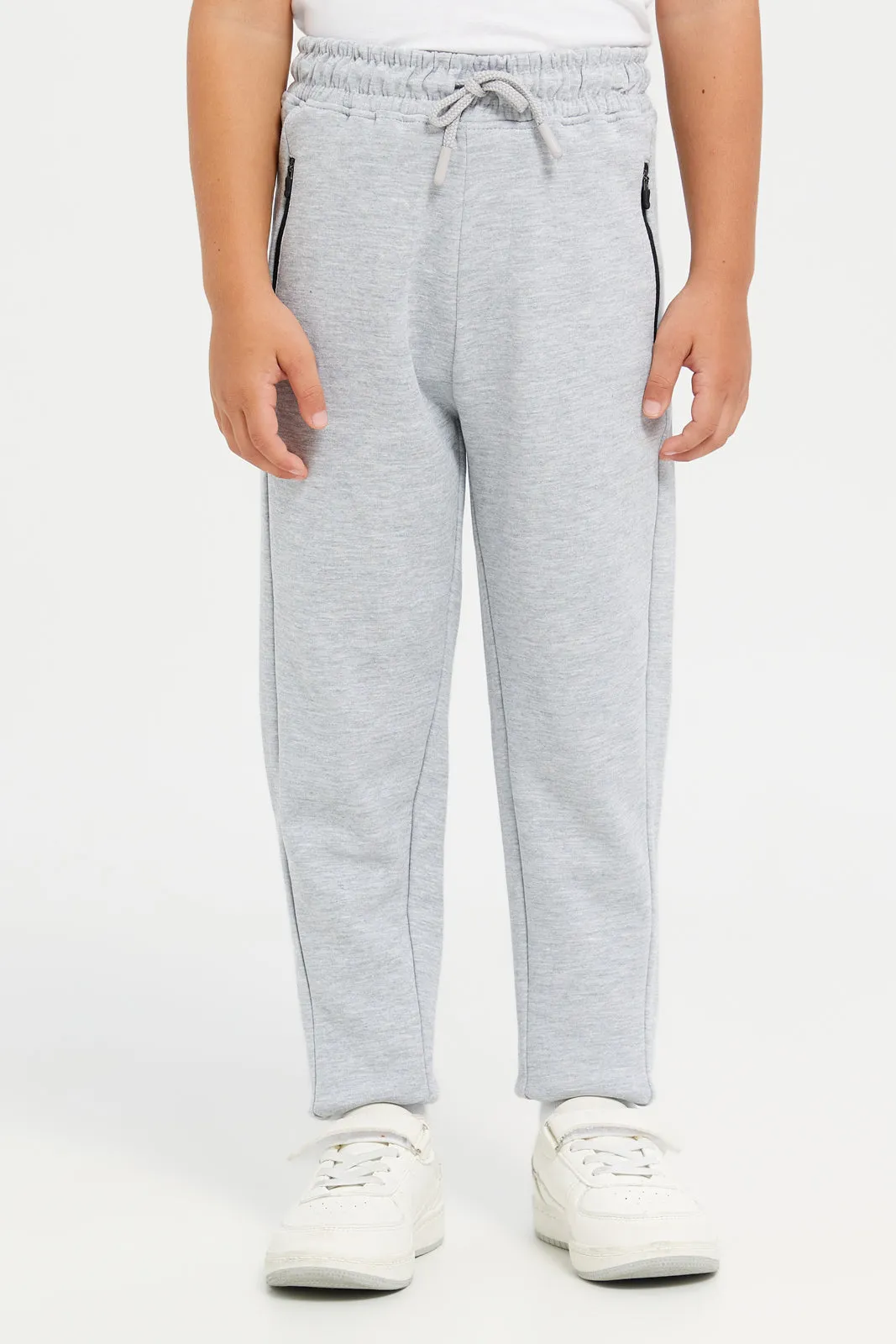 Boys Grey Pocket Jogger Pants