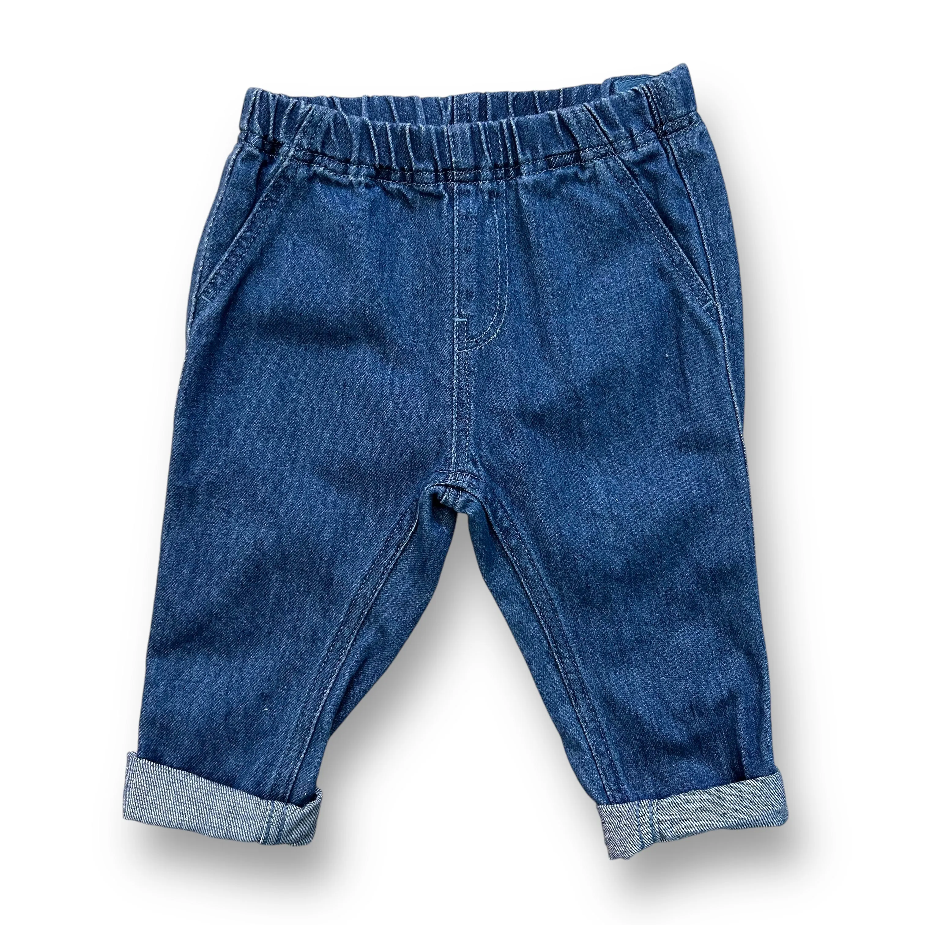 Boys H&M Size 12 Months Denim Cuff Ankle Adjustable Waist Jeans