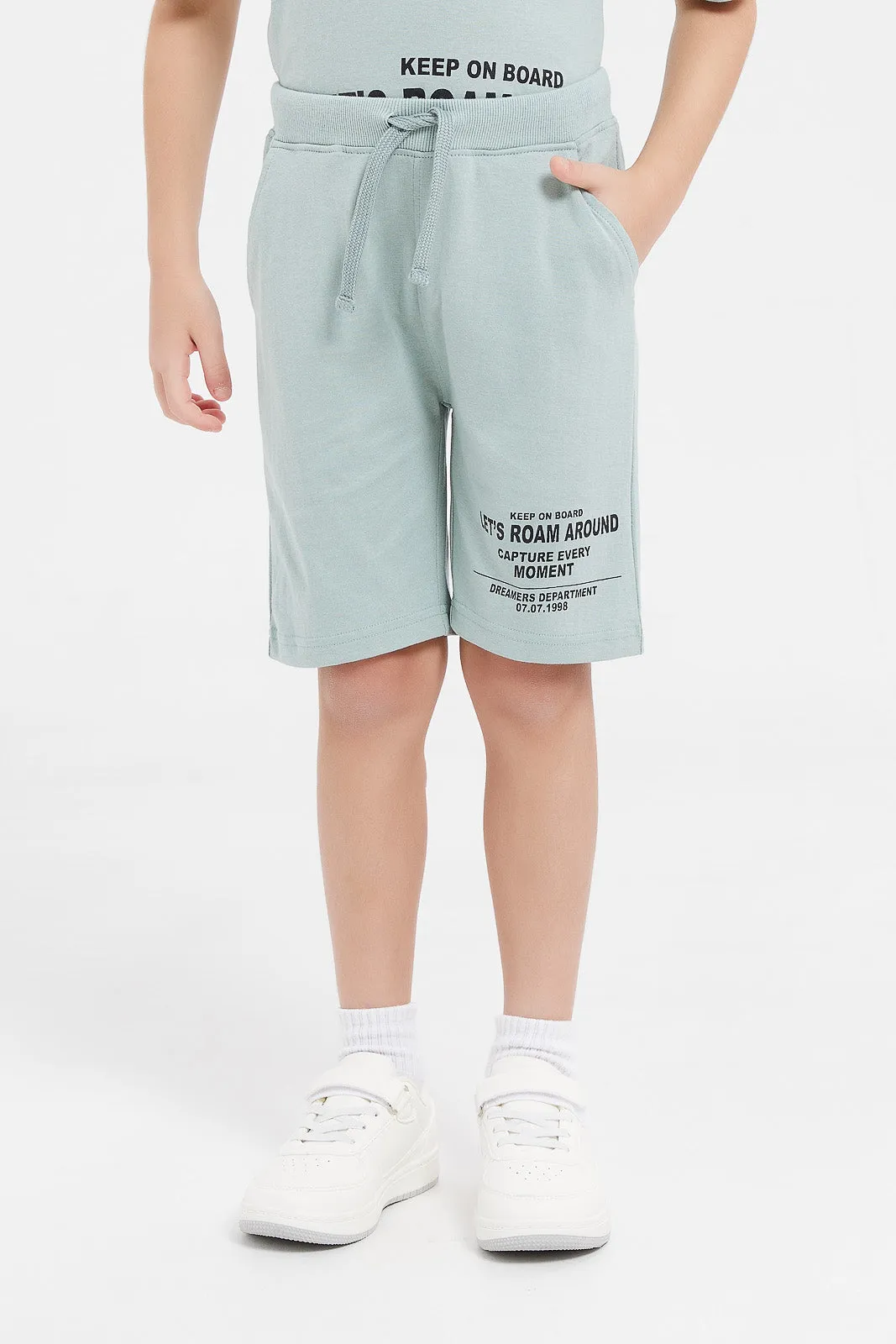 Boys Mint Oversized T-Shirt Set (2 Piece)