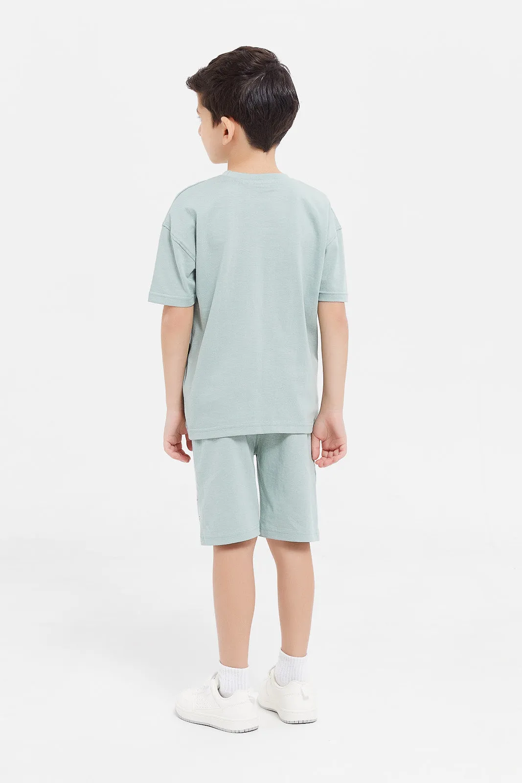 Boys Mint Oversized T-Shirt Set (2 Piece)