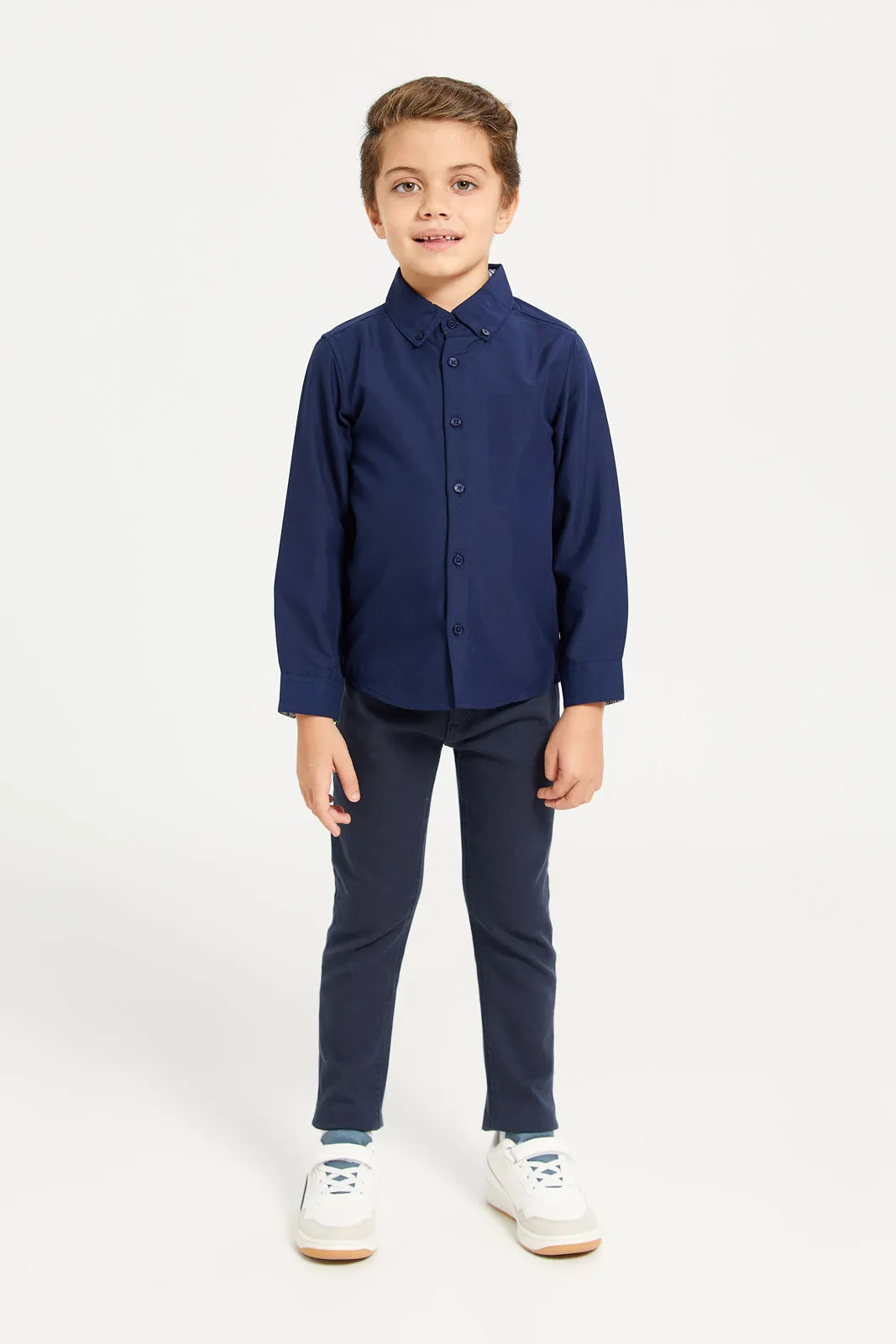 Boys Navy 5 Pocket Plain Denim Jeans