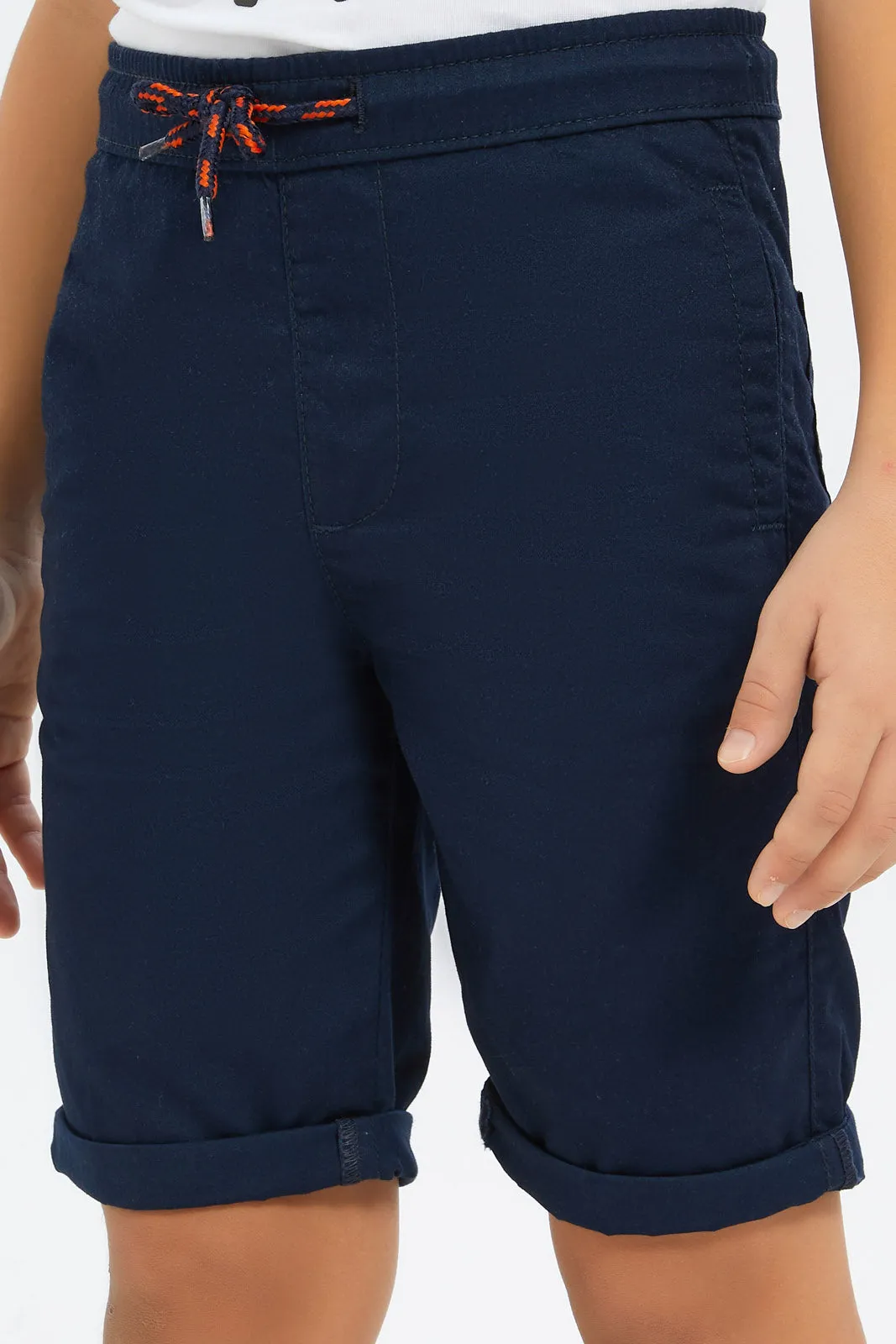 Boys Navy Pull On Shorts