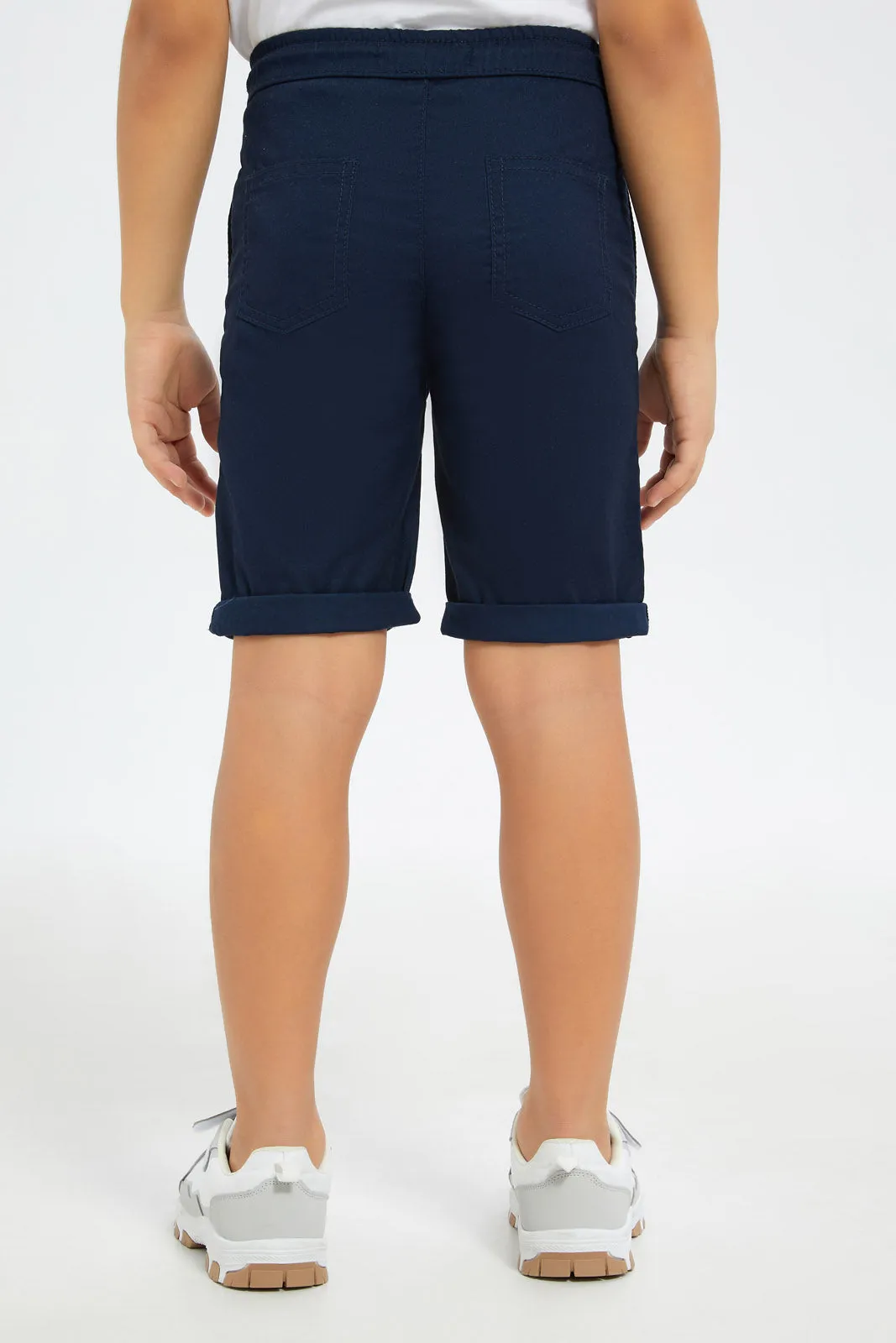 Boys Navy Pull On Shorts