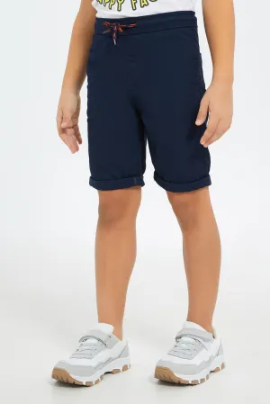 Boys Navy Pull On Shorts