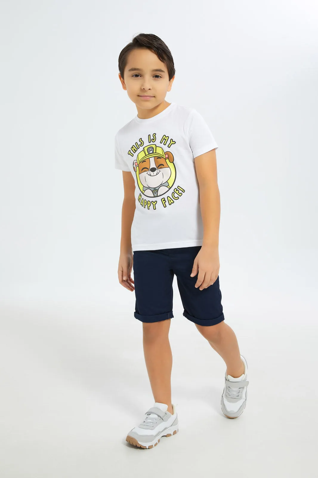 Boys Navy Pull On Shorts