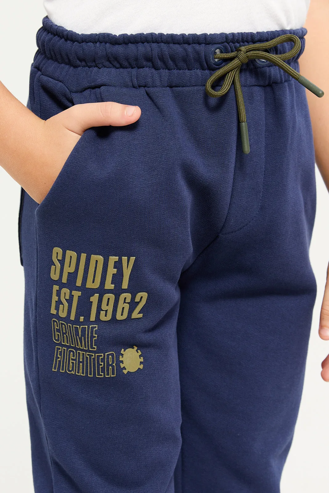 Boys Navy Spider Man Track Pants