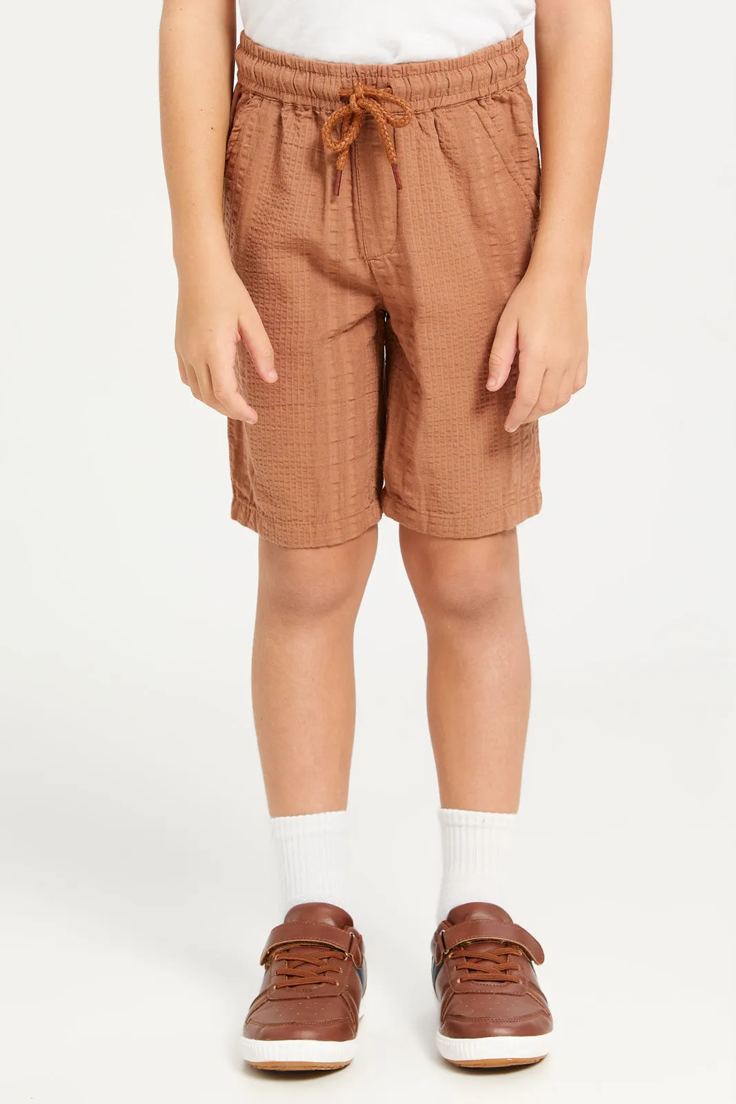 Boys Orange Shirt And Shorts Set (2 Piece)