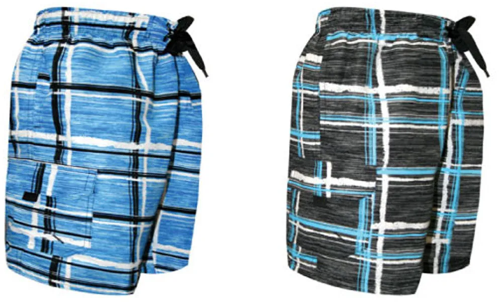 boy's plaid swim trunks - sizes 8-18 Case of 24