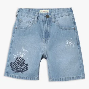 Boys Regular Fit Embellished Mid Rise Shorts