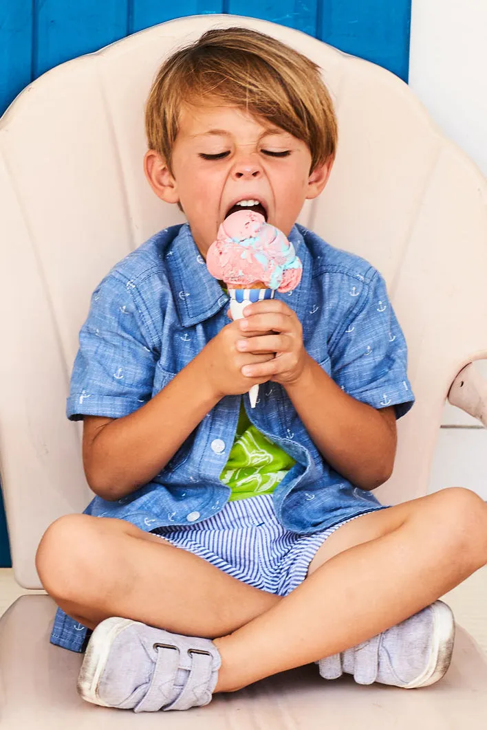 Boys Shorts Hatley Blue Stripes Woven (Size 3 left)