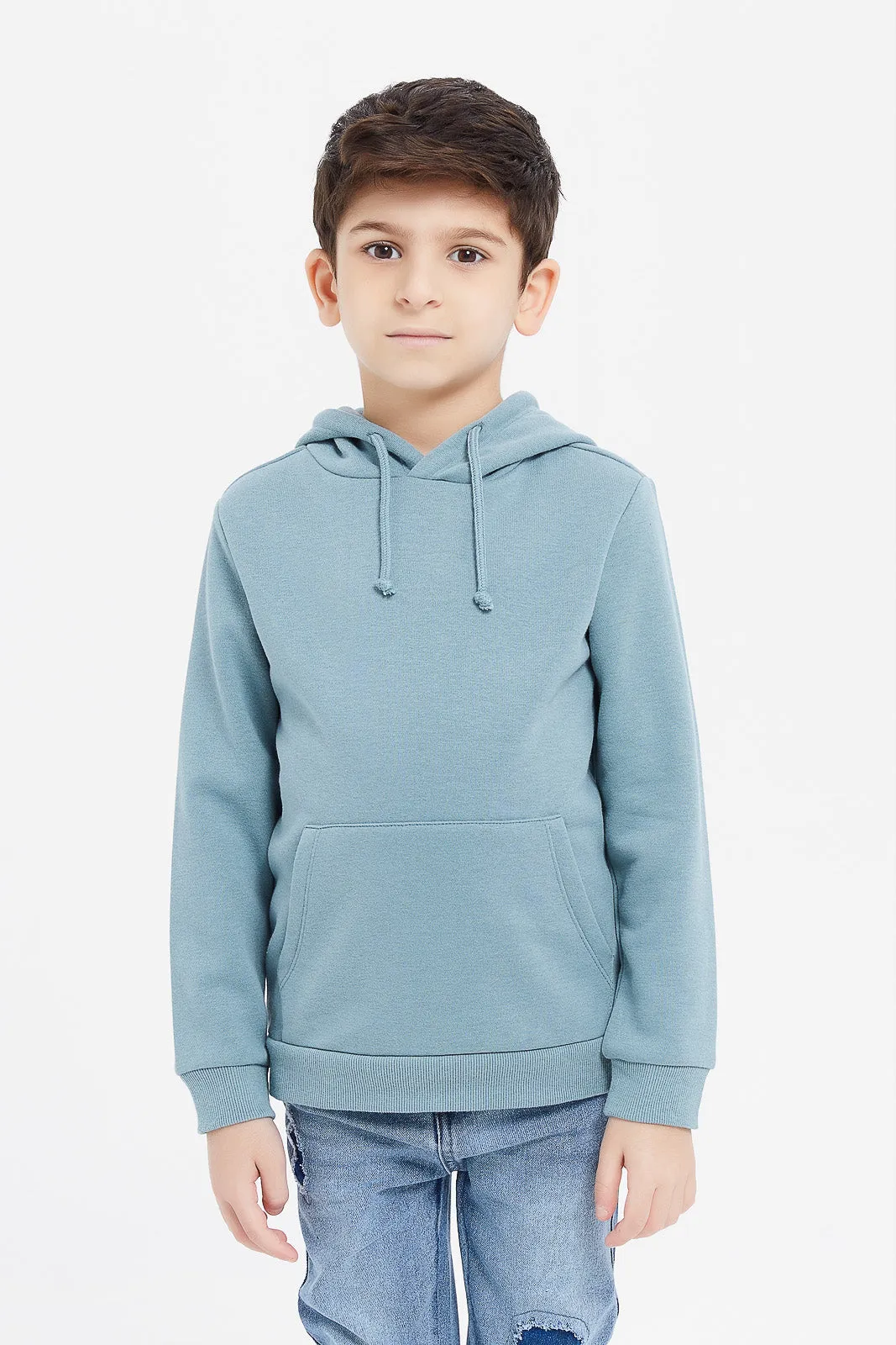 Boys Teal Hooded Sweatshirt