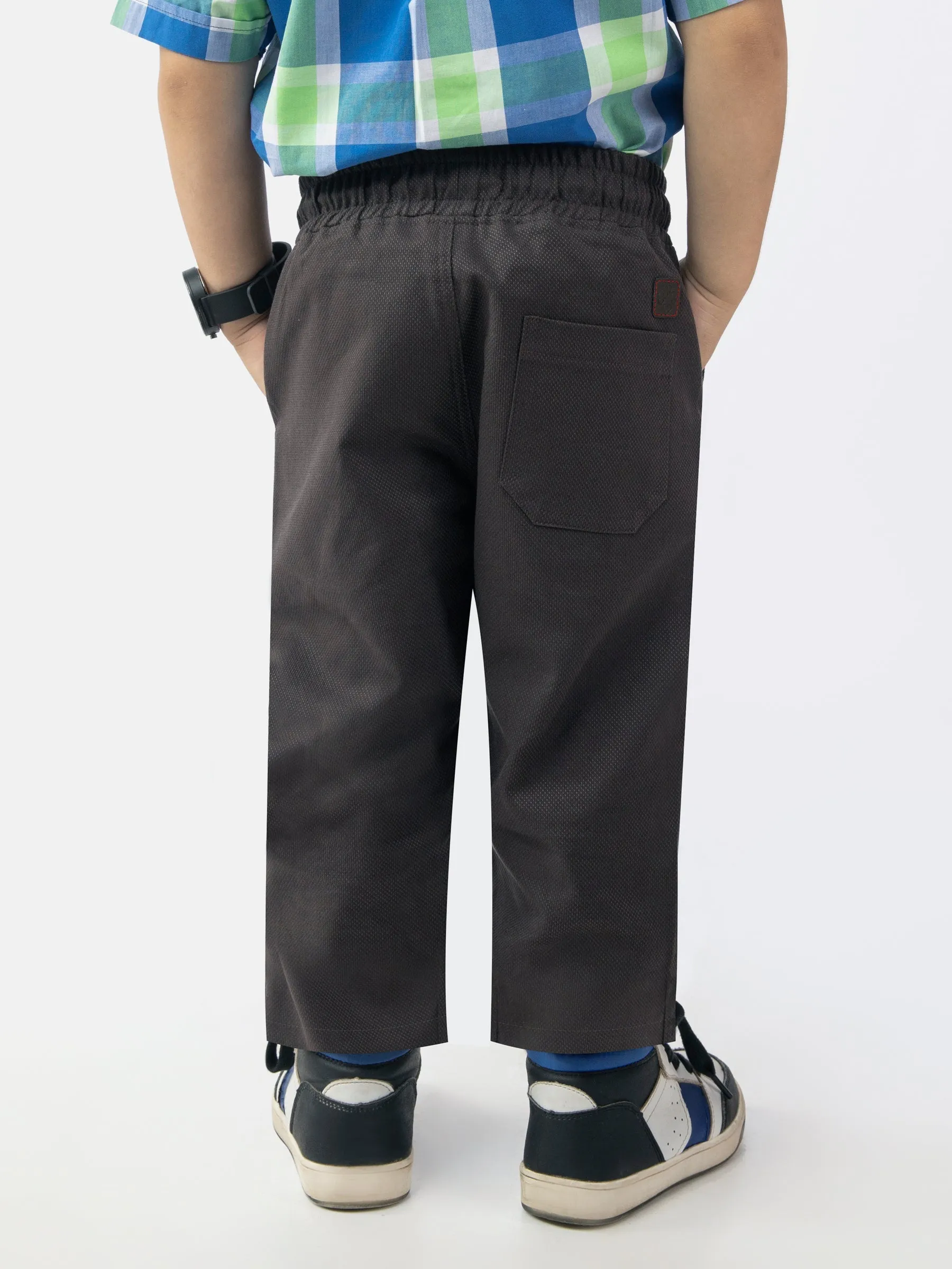 Brown Structured Jogger Pant