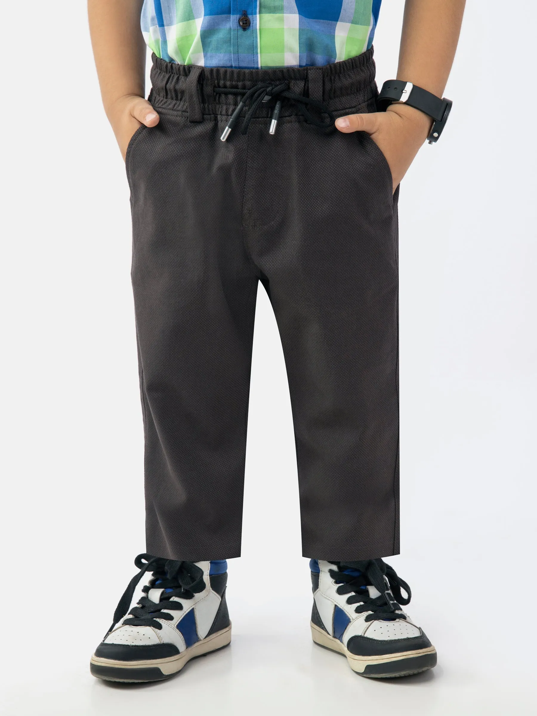 Brown Structured Jogger Pant