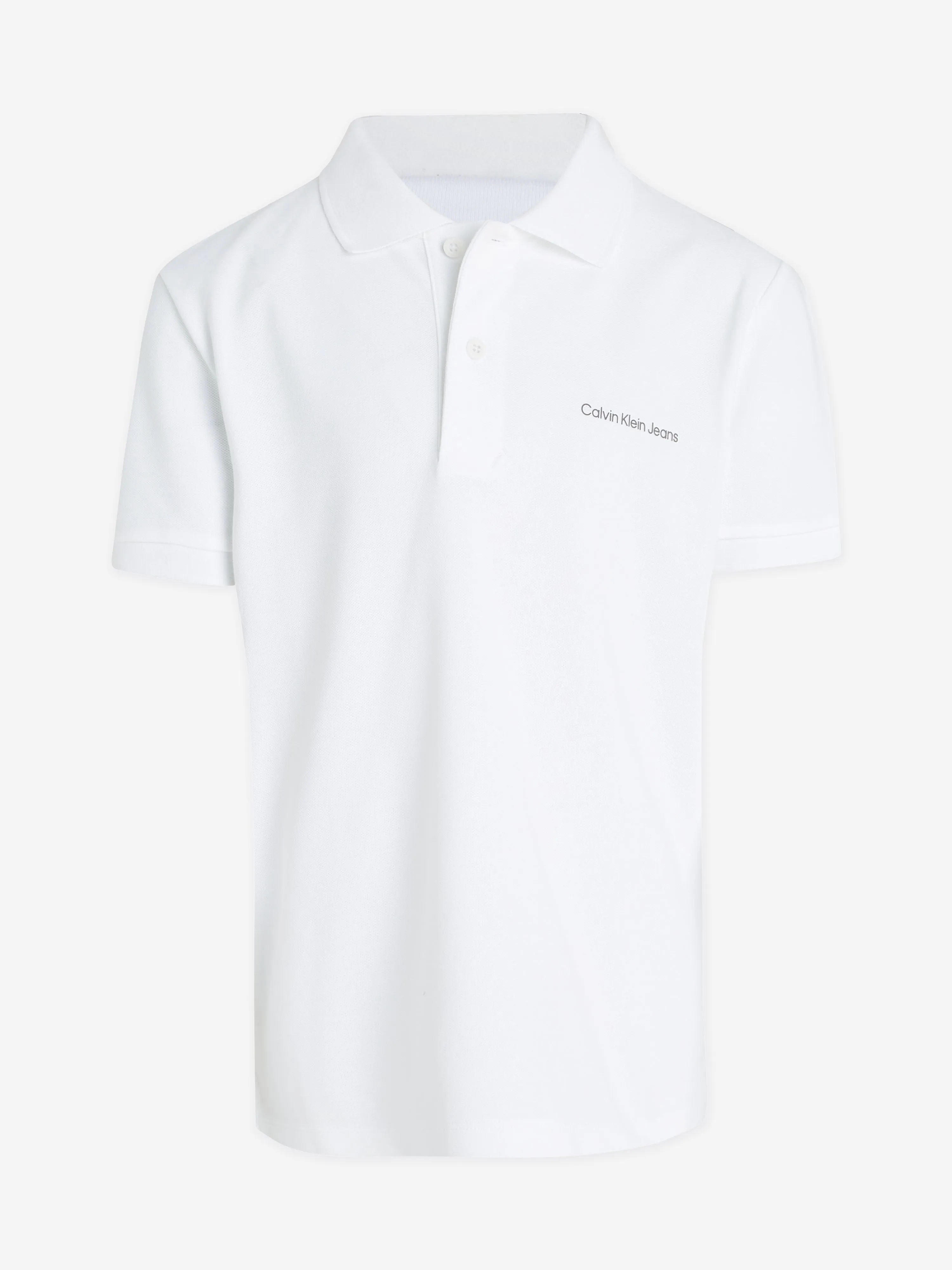 Calvin Klein Boys Minimalistic Logo Polo Shirt in White