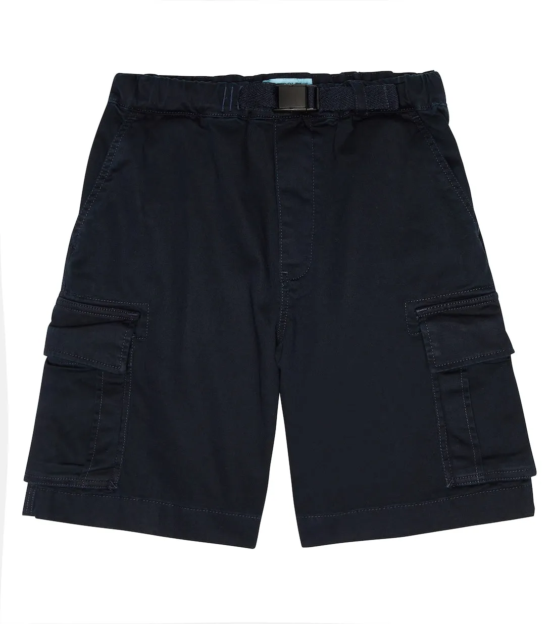 Cotton cargo shorts with Woolrich belt, blue