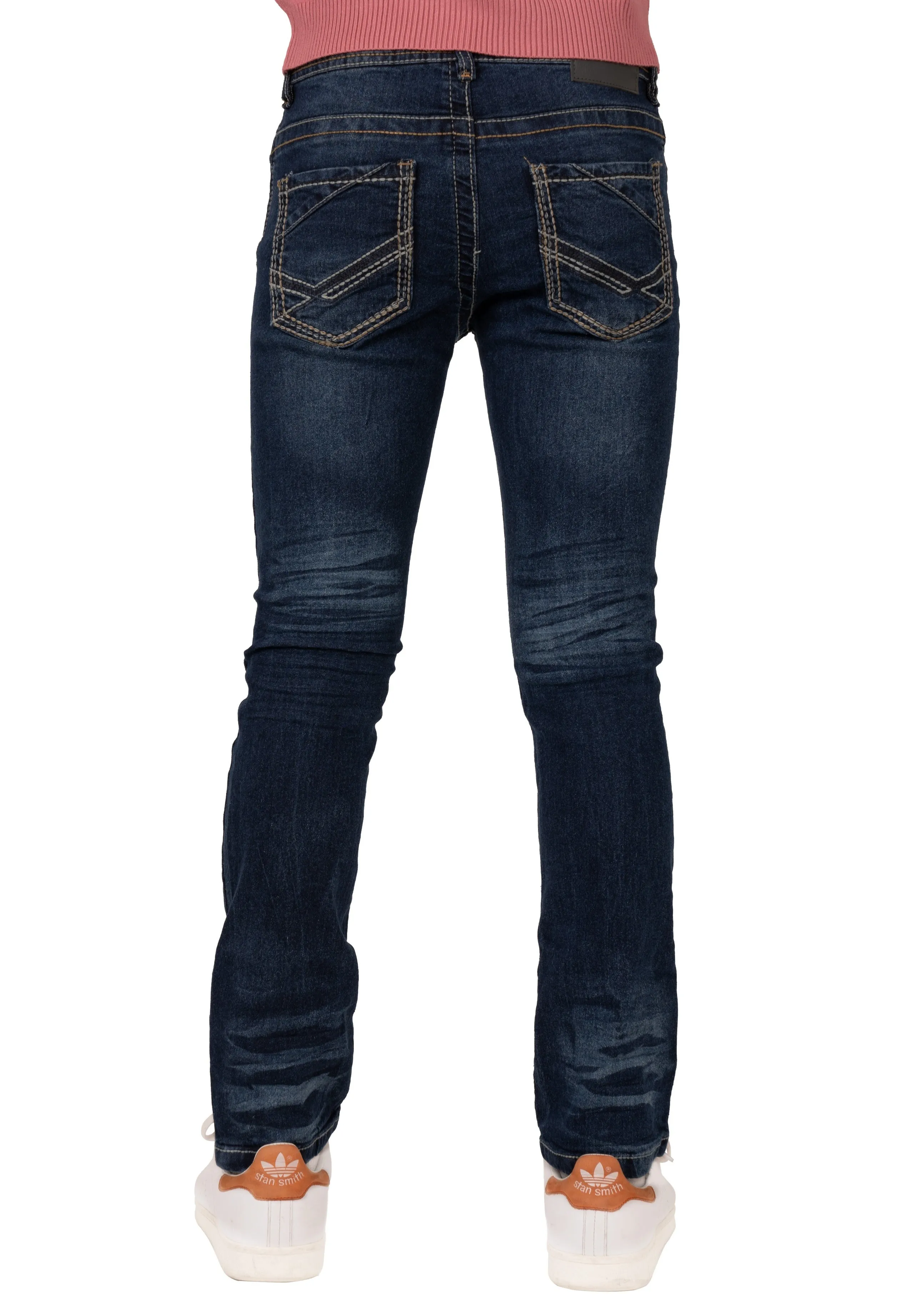 CULTURA Kid's Slim Fit Washed Denim Pants