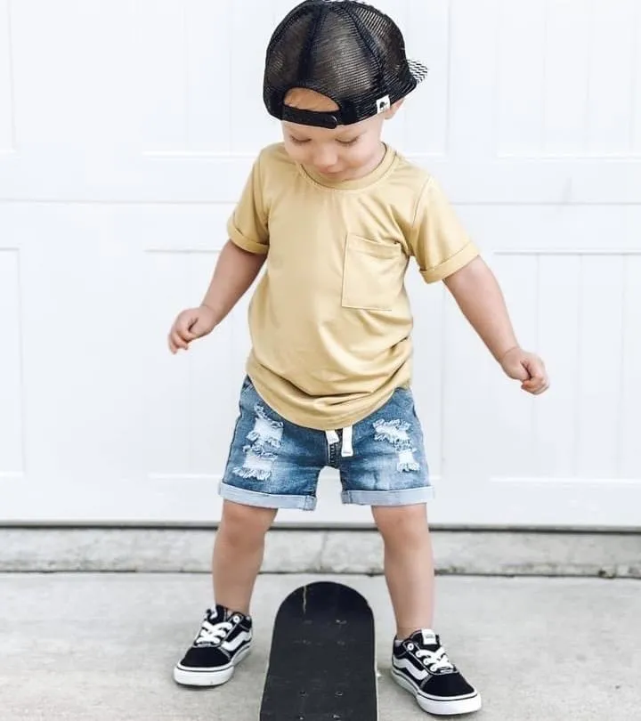 Distressed Denim Shorts