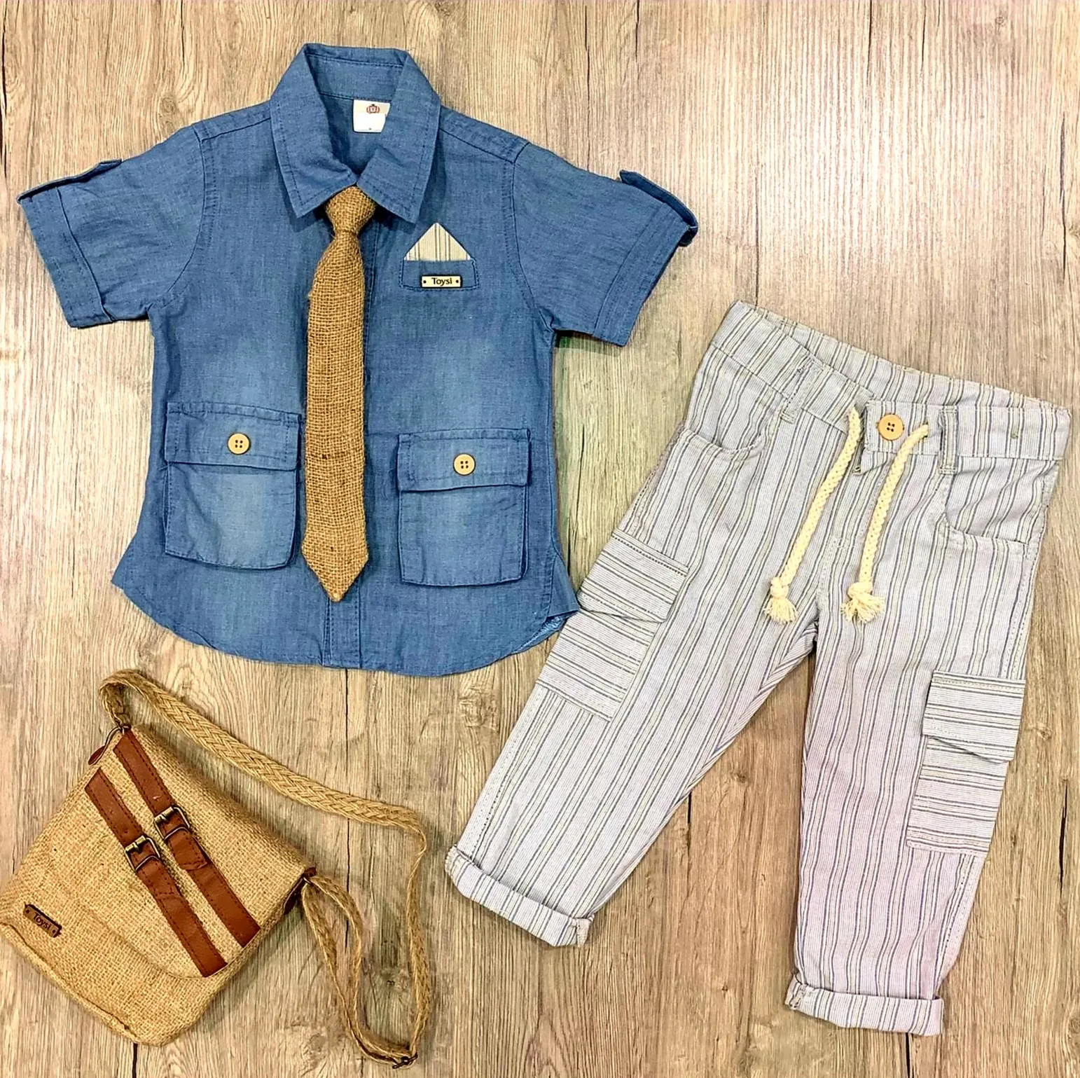 Fancy Denim Boys Casual Set