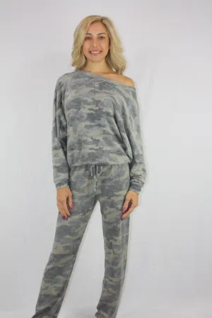 Grey Camo No Hoodie Set