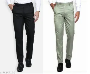 HAUL CHIC'S BLACK, GREEN FORMAL TROUSER