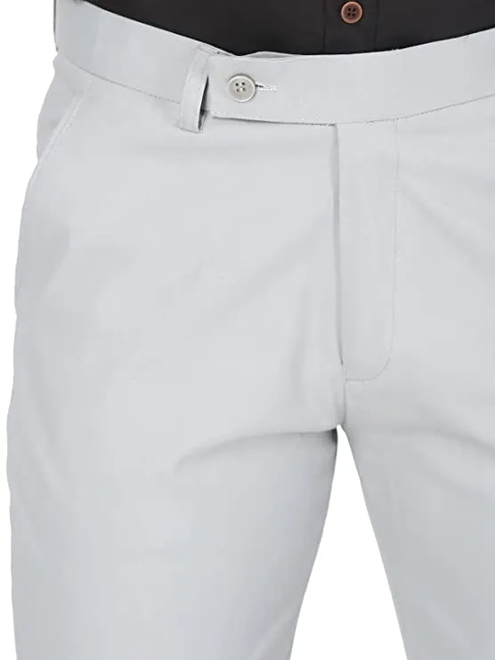 Haul chic's Men's Slim fit Light Grey Trouser