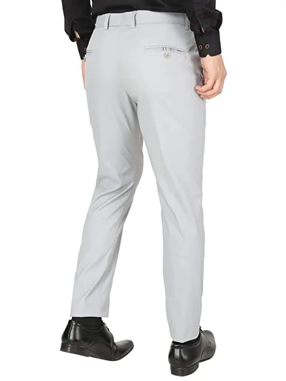 Haul chic's Men's Slim fit Light Grey Trouser