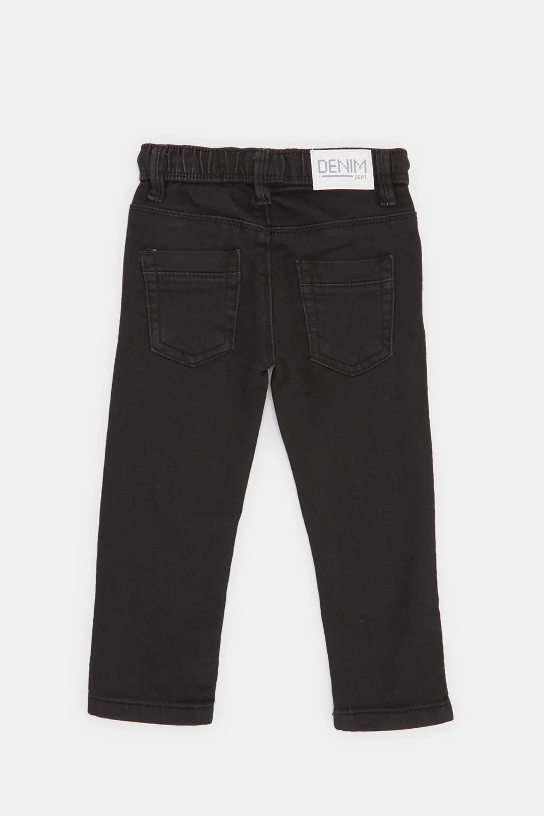 Infant Boys Black Plain Knit Denim