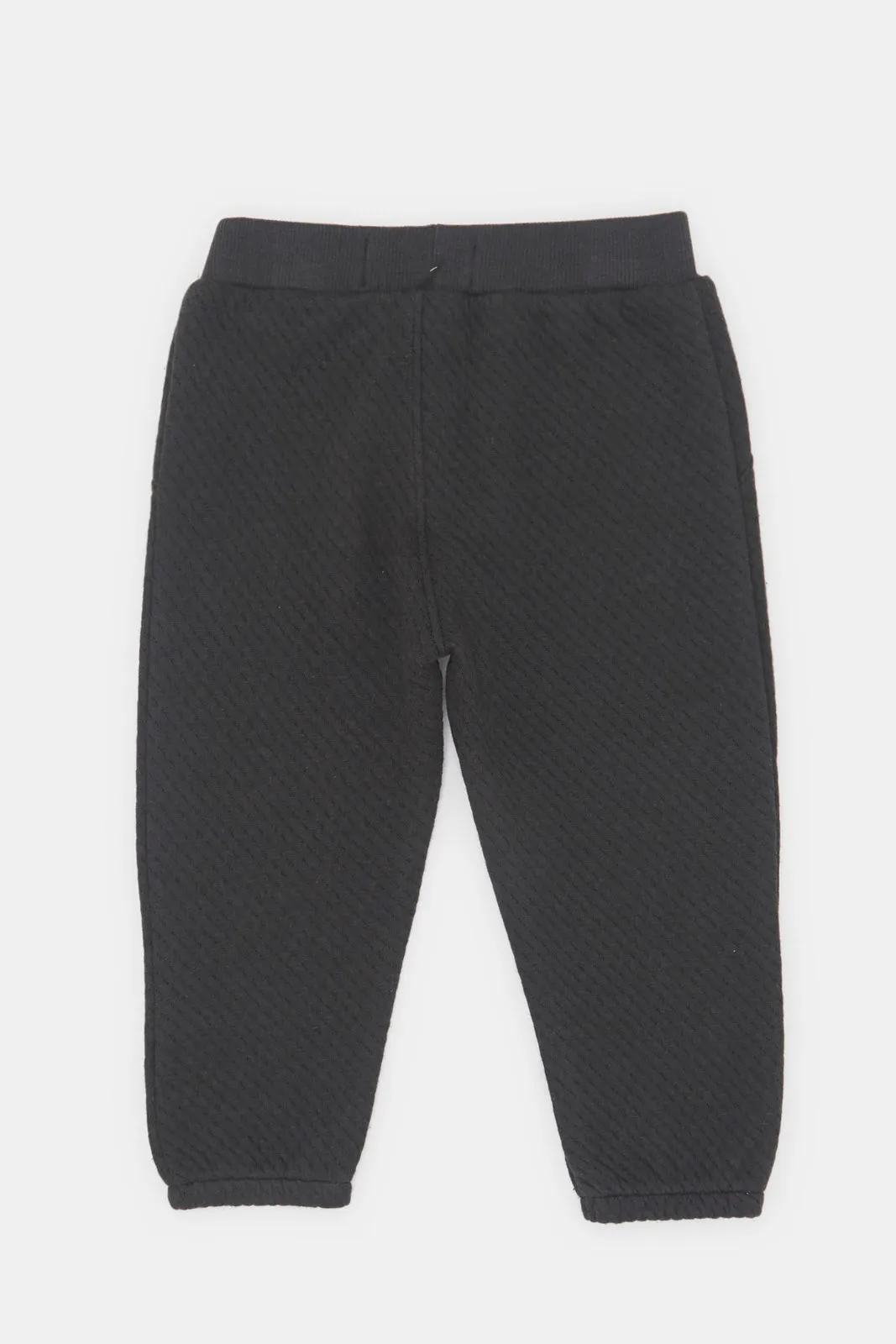 Infant Boys Black Quilted Active Pants