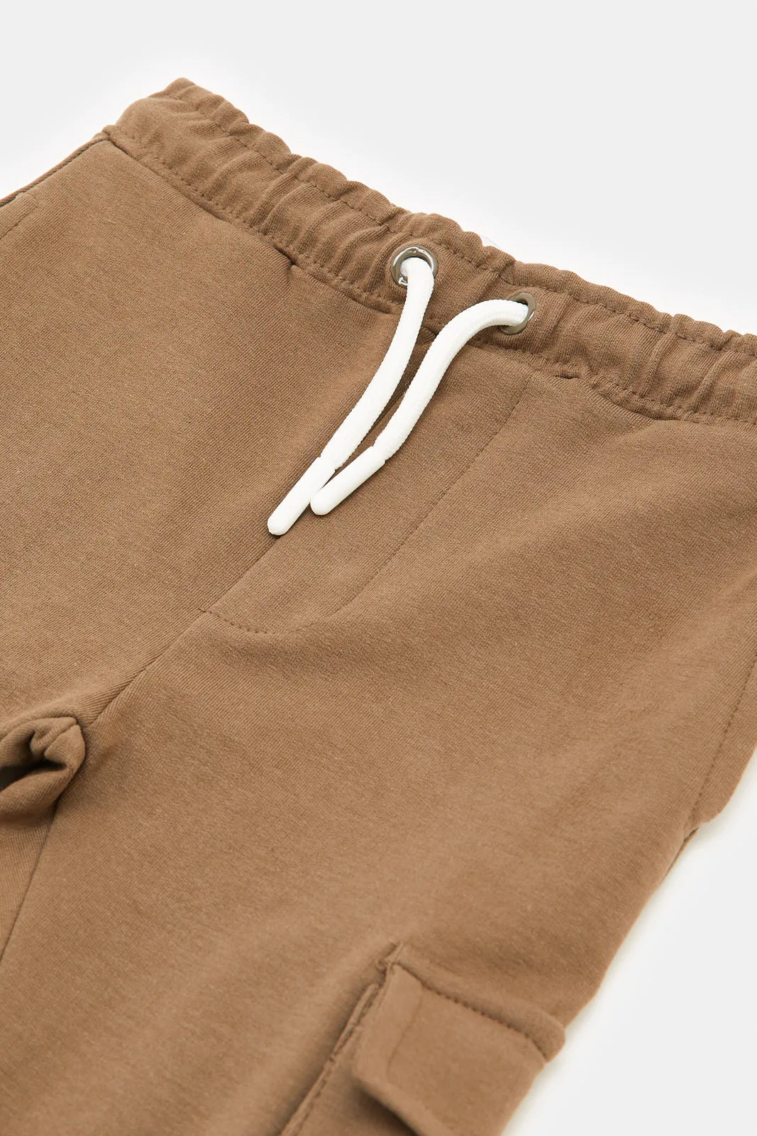 Infant Boys Brown Cargo Track Pants