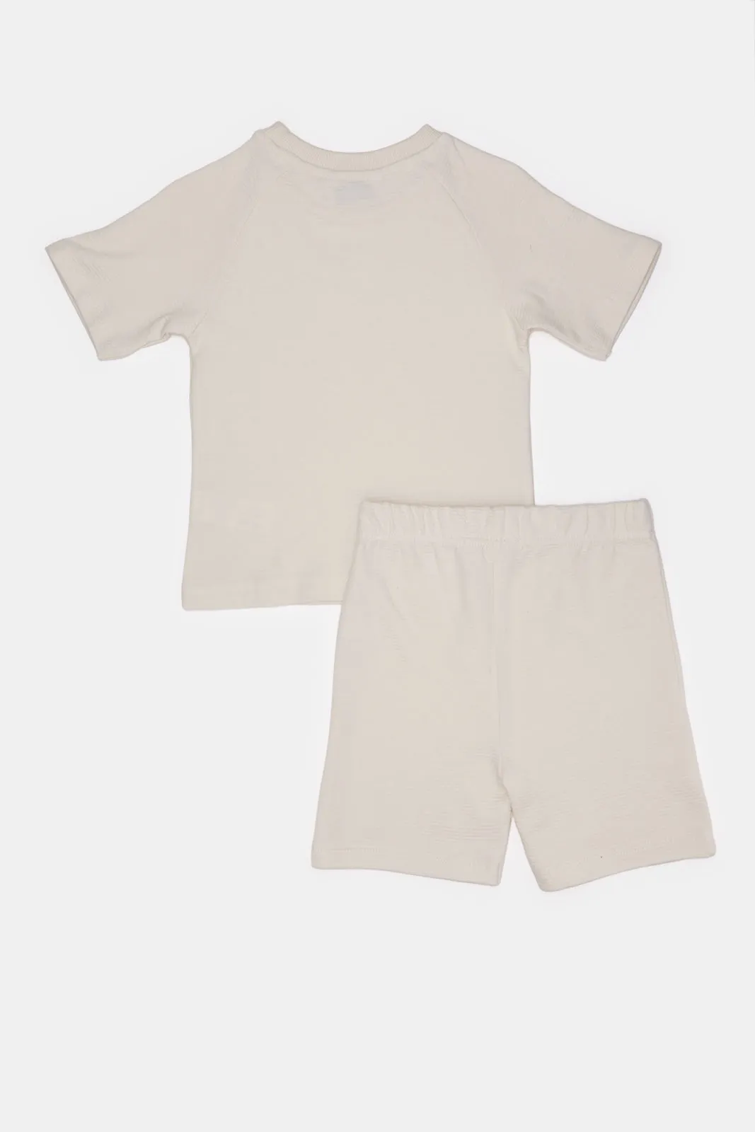 Infant Boys Cream Jacquard Pyjama Set (2 Piece)