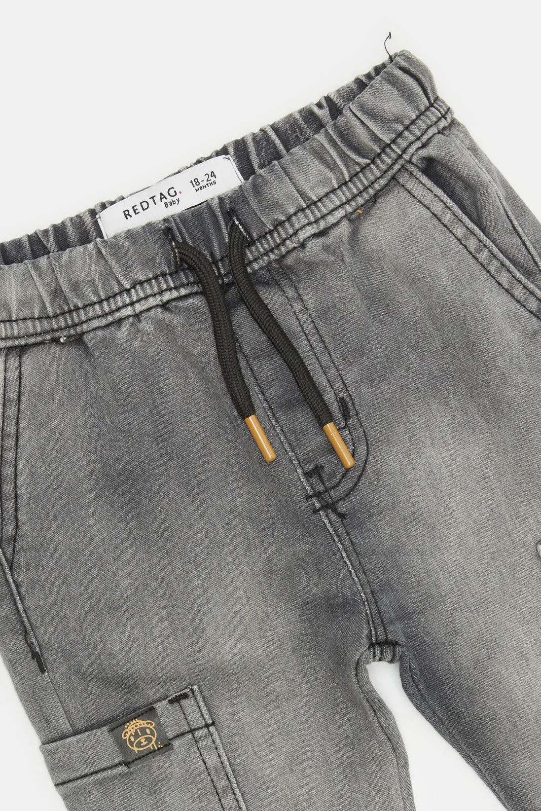 Infant Boys Grey Denim Cargo Pants